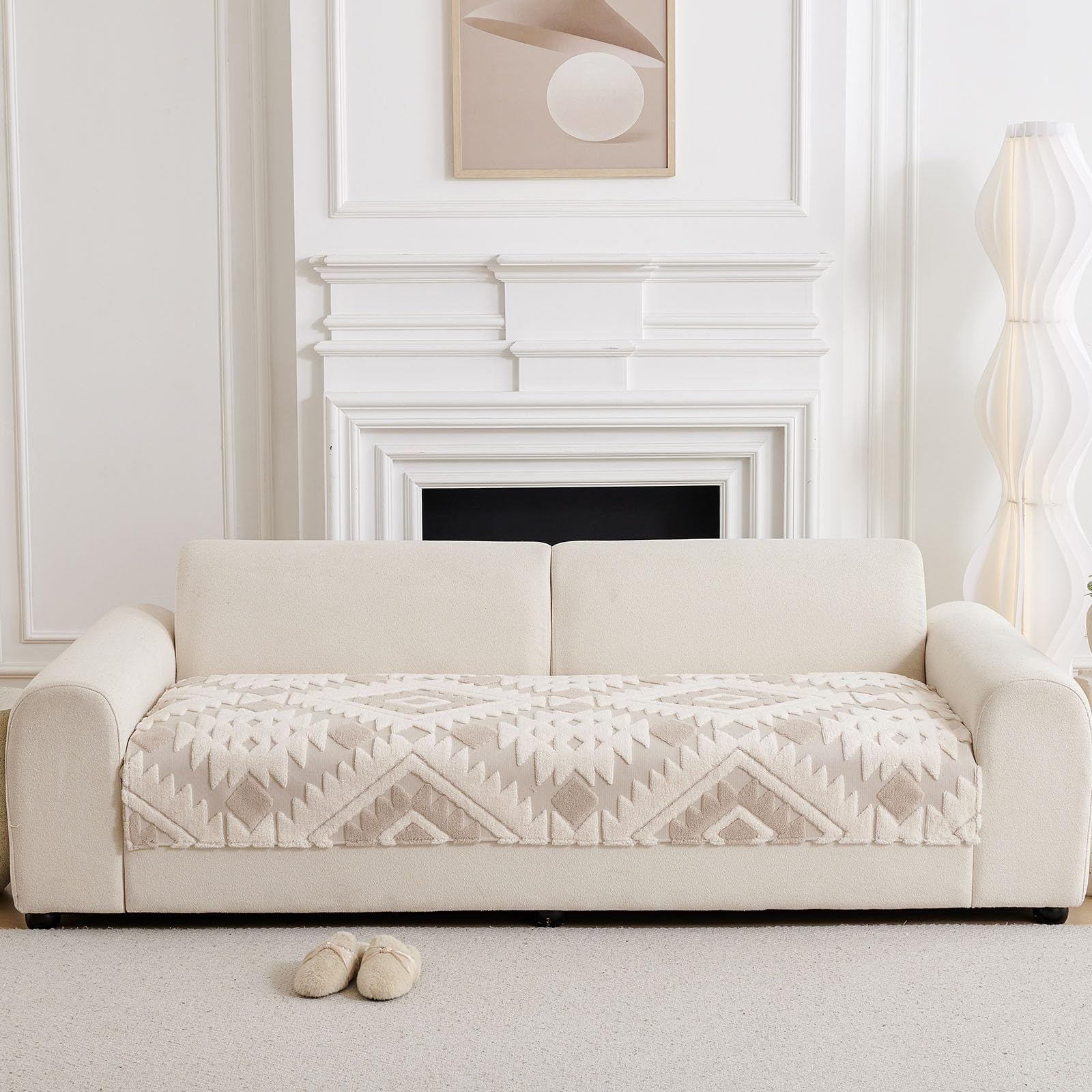 Non Slip Boho Cozy Fuzzy Couch Sofa Mat Cover