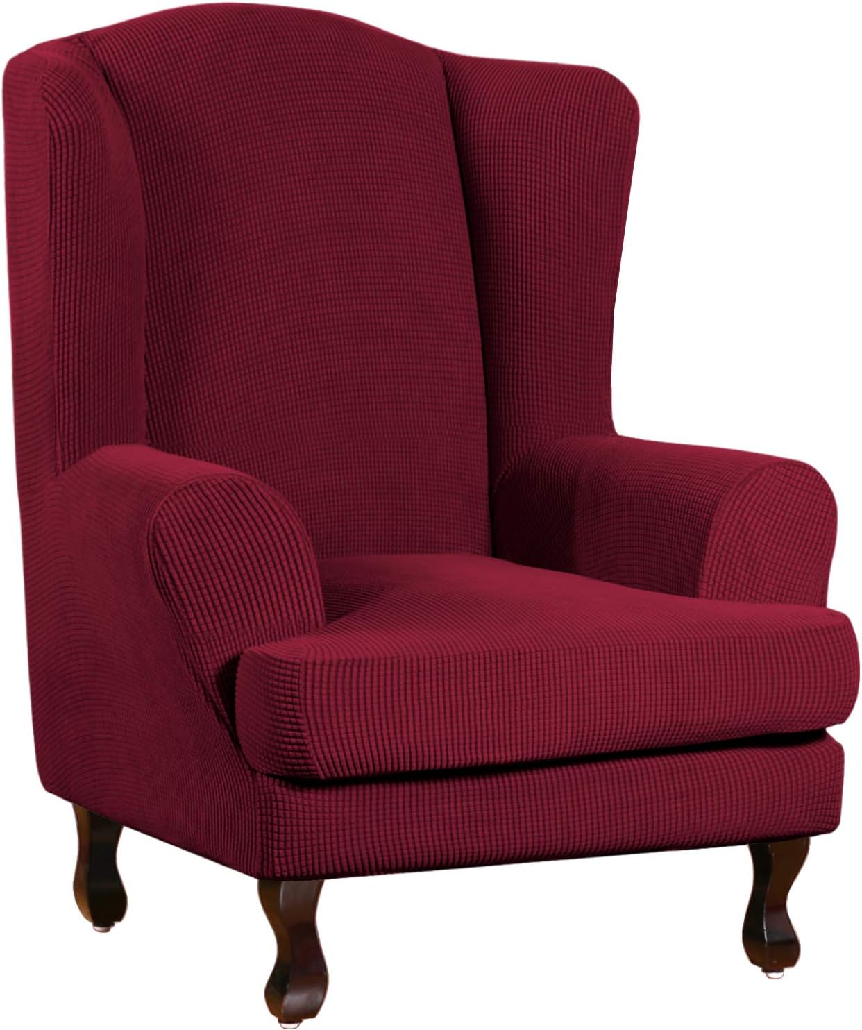 Jacquard Wing Chair Cover Seat Slipcover