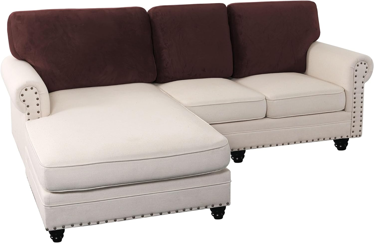 L Shaped Velvet Cushion Slipcover Sofa Couch Cover