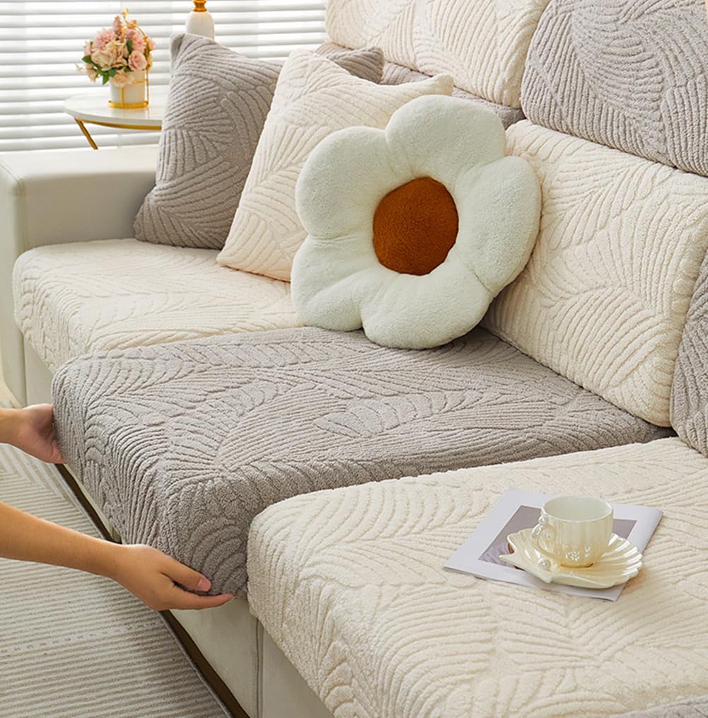 Anti Slip Jacquard L Shaped plush Cushion Sofa Couch Cover