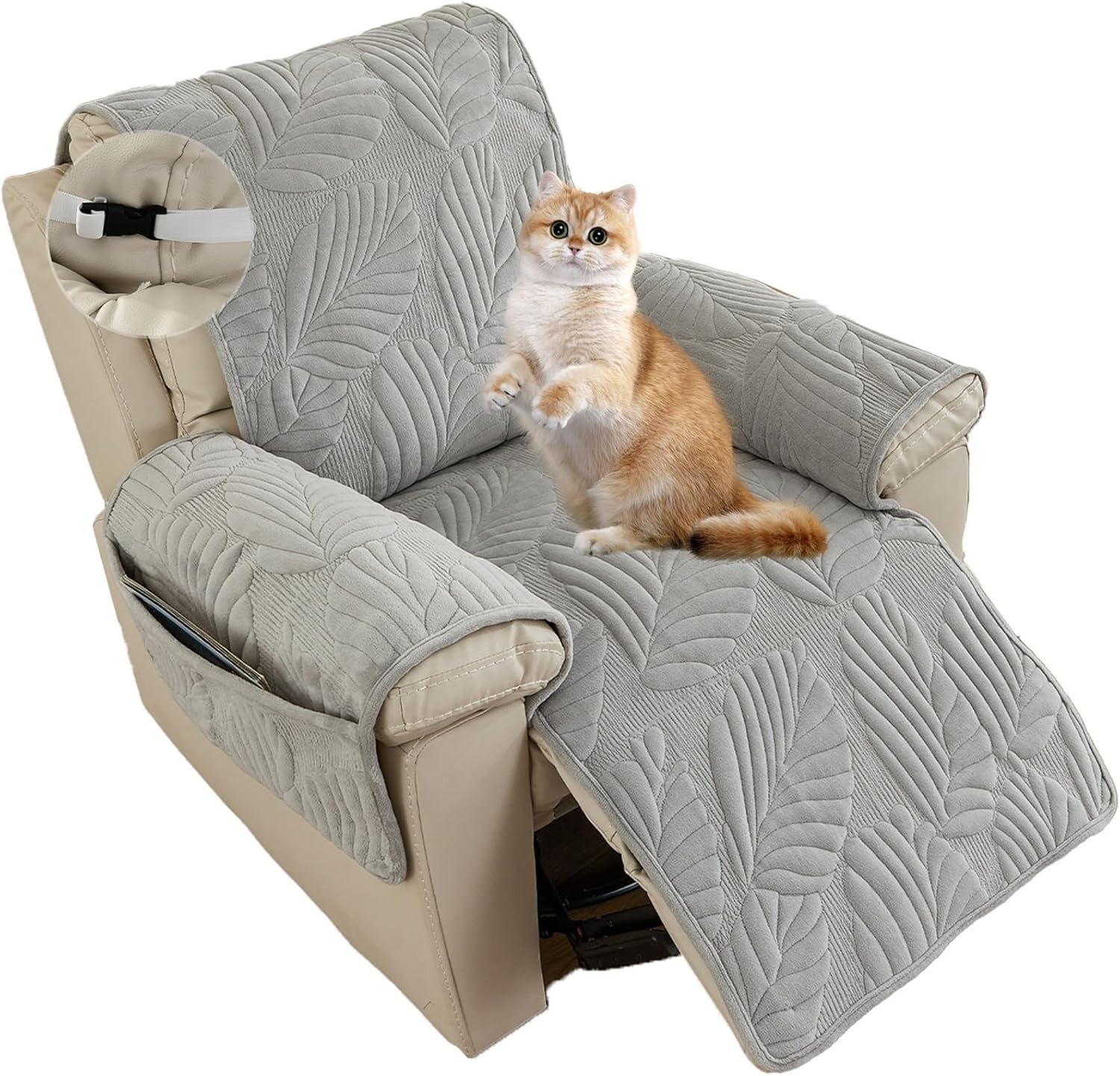 Anti-Slip Plush Quilted Velvet Slipcover Recliner Lazy Boy Chair Cover