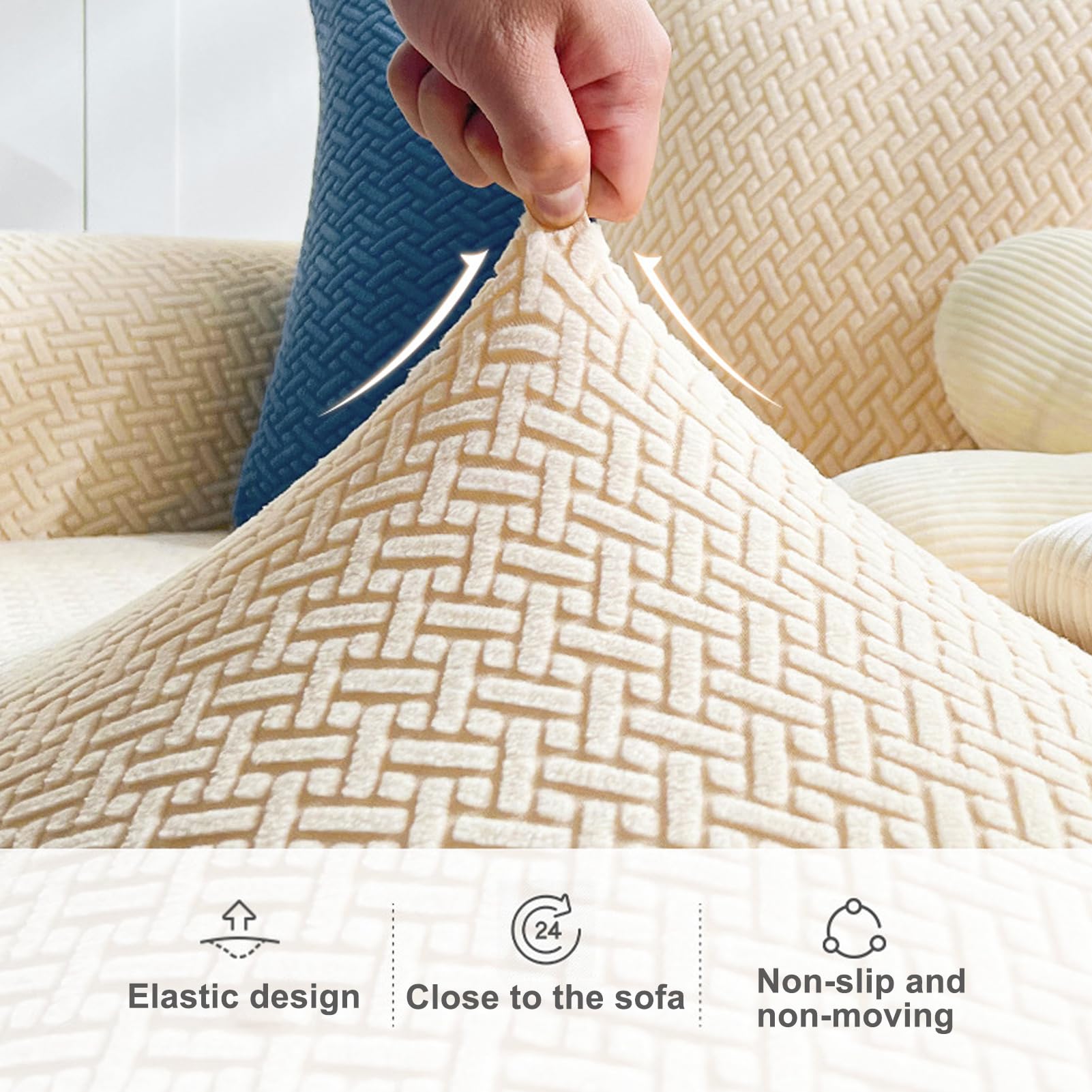 360 Jacquard Non Slip Slipcover Sofa Couch Cover