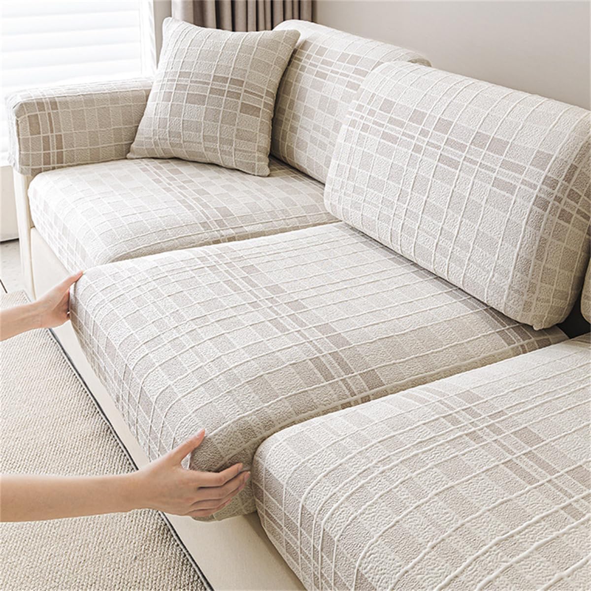 Ice Silk Cooling L Shaped Sectional Cushion Sofa Couch Cover
