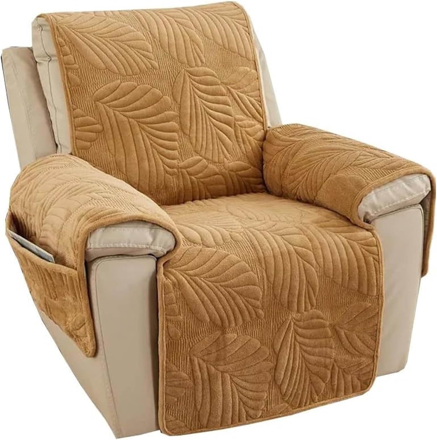 Anti-Slip Plush Quilted Velvet Slipcover Recliner Lazy Boy Chair Cover