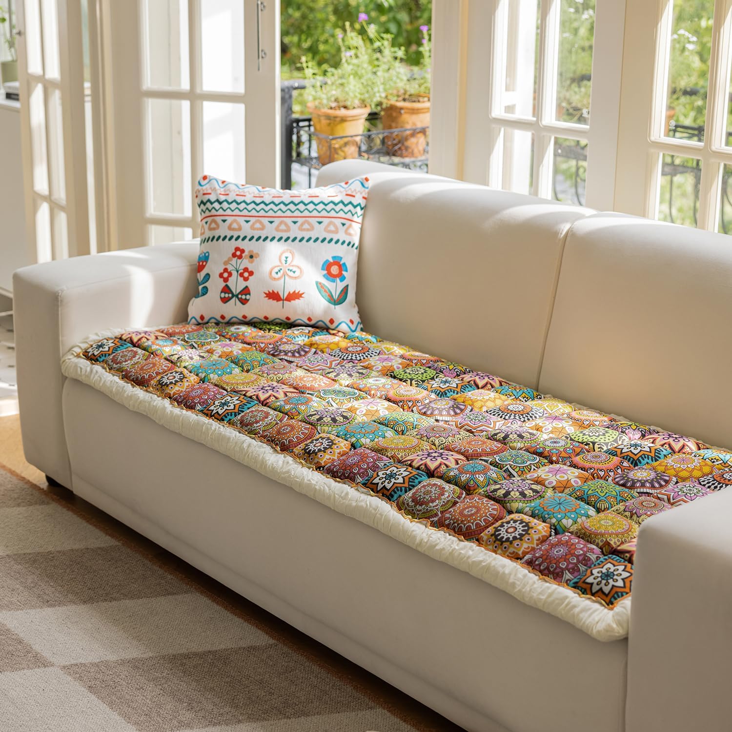 Non Slip Garden Chic Fuzzy Pet Dog Mat Bed Couch Cover