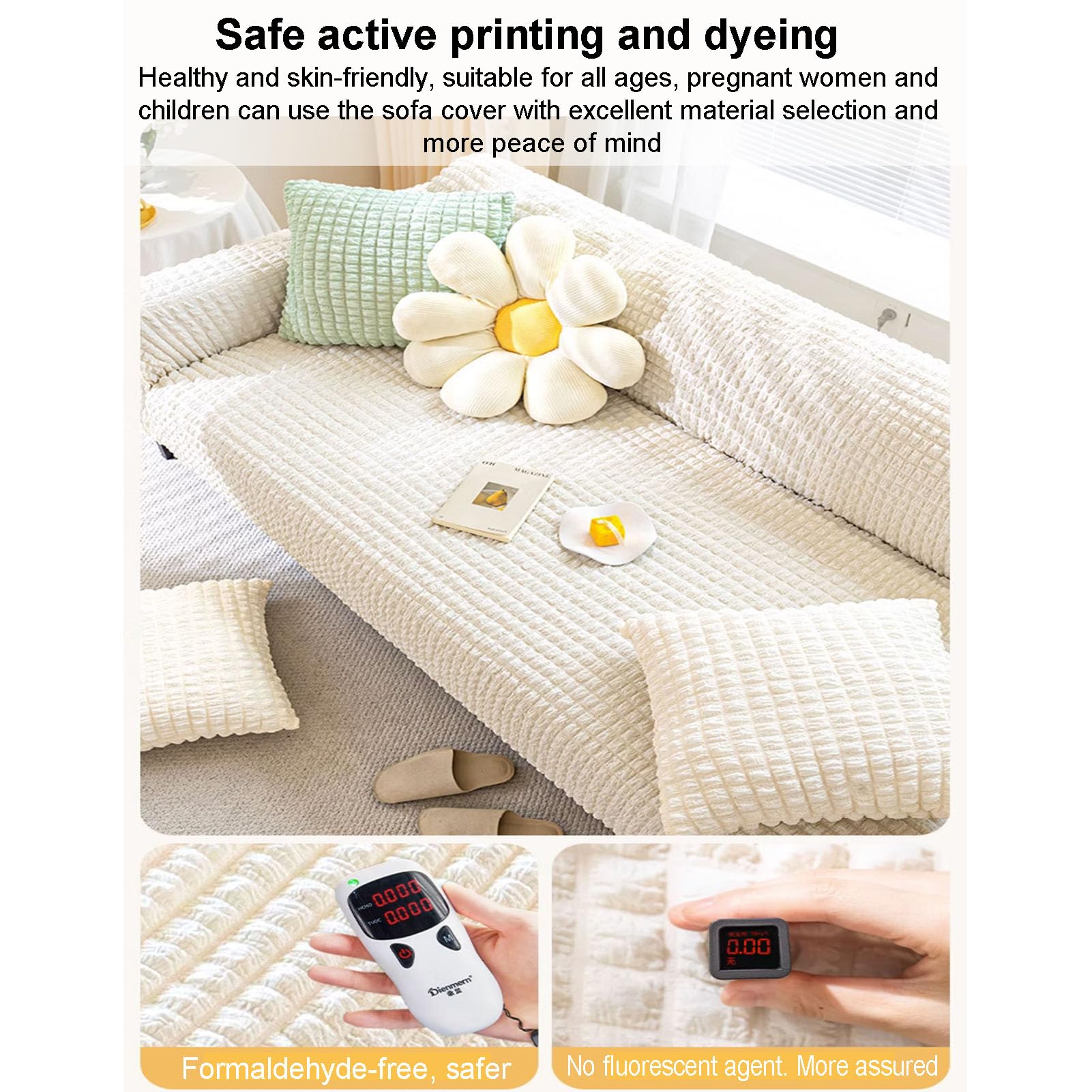 360 Non Slip Seersucker Slipcover Sofa Couch Cover