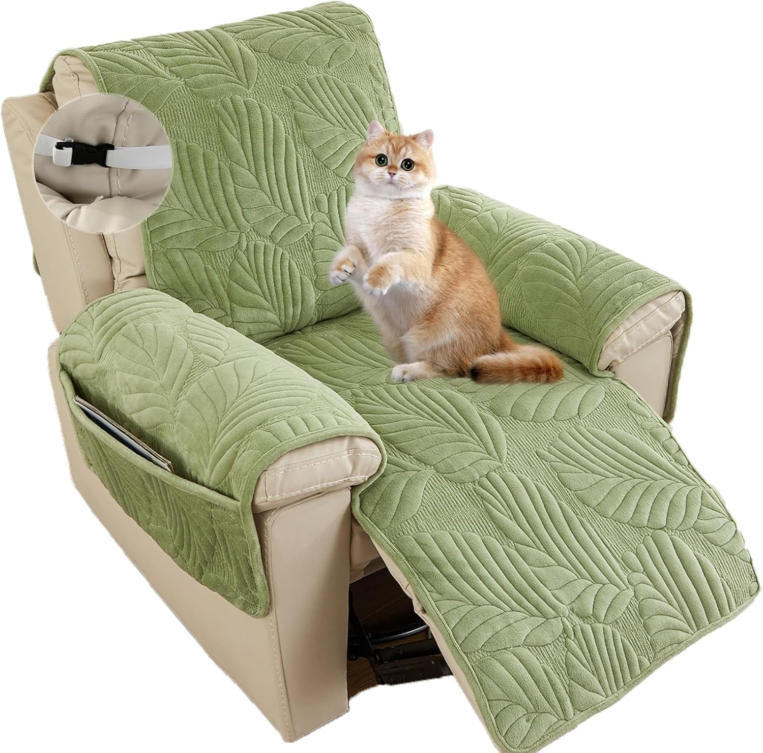 Anti-Slip Plush Quilted Velvet Slipcover Recliner Lazy Boy Chair Cover