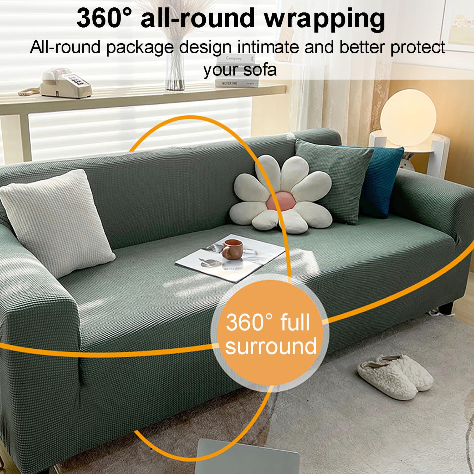 360 Non Slip Jacquard Slipcover Sofa Couch Cover