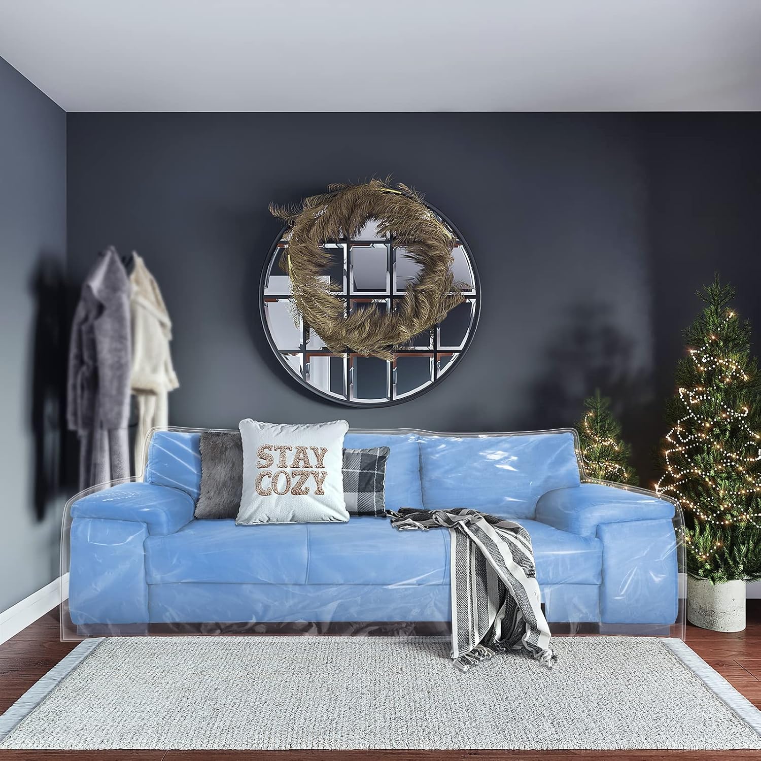 Clear Plastic Shield Slipover Armchair Couch Cover
