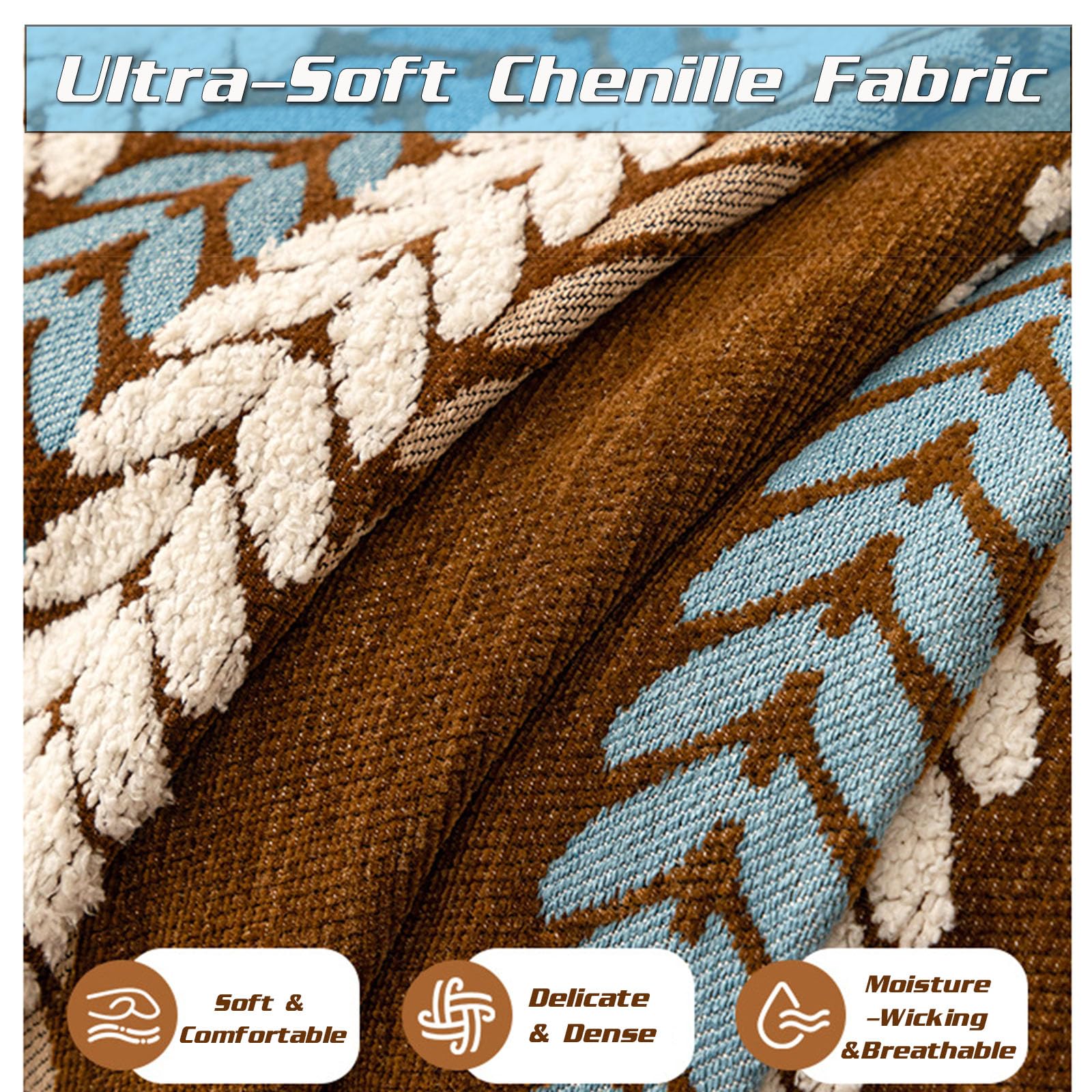 Elegance Chenille Anti-Slip Woven Tassels Sofa Couch Cover