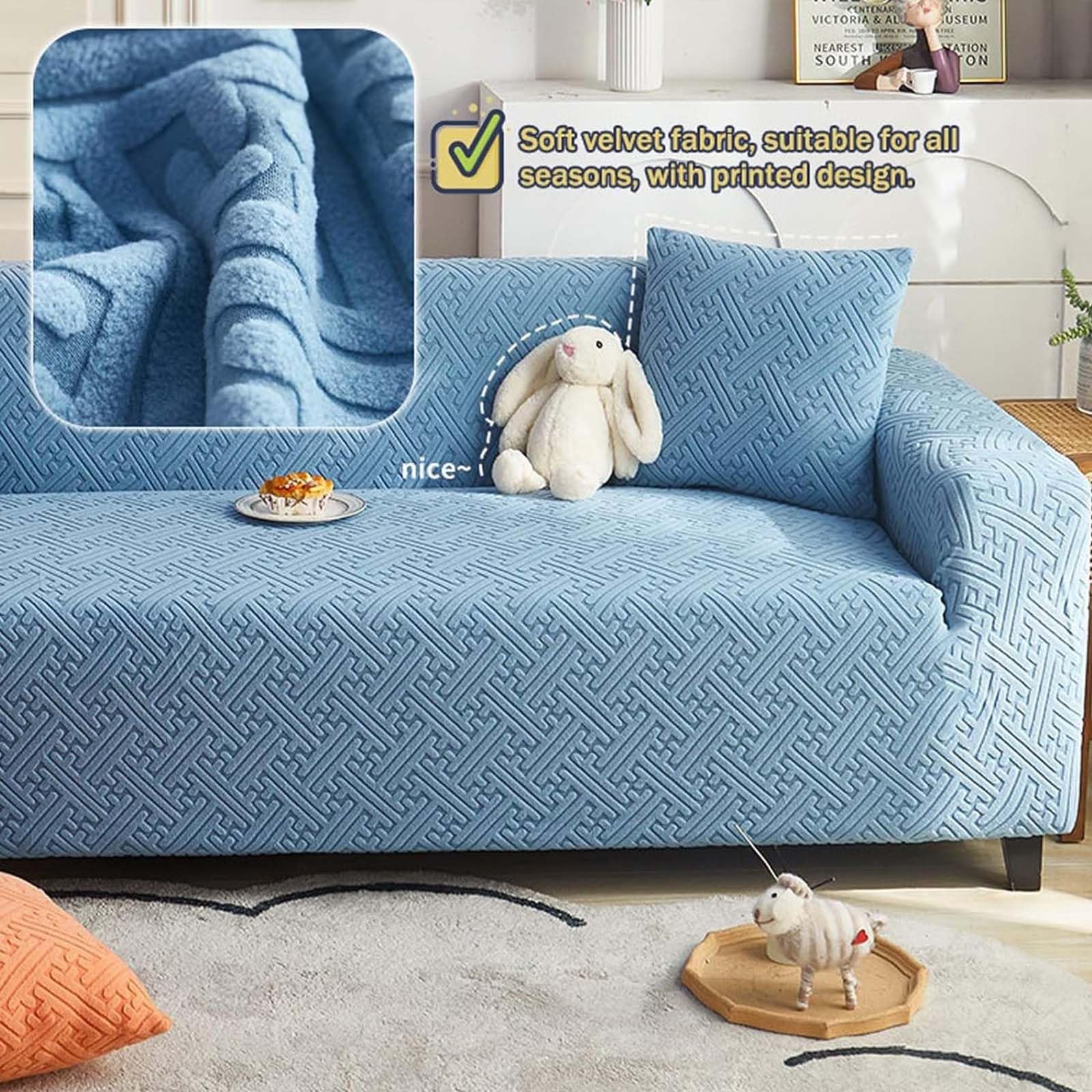 360 Non Slip Jacquard High Stretch Slipcover Sofa Couch Cover