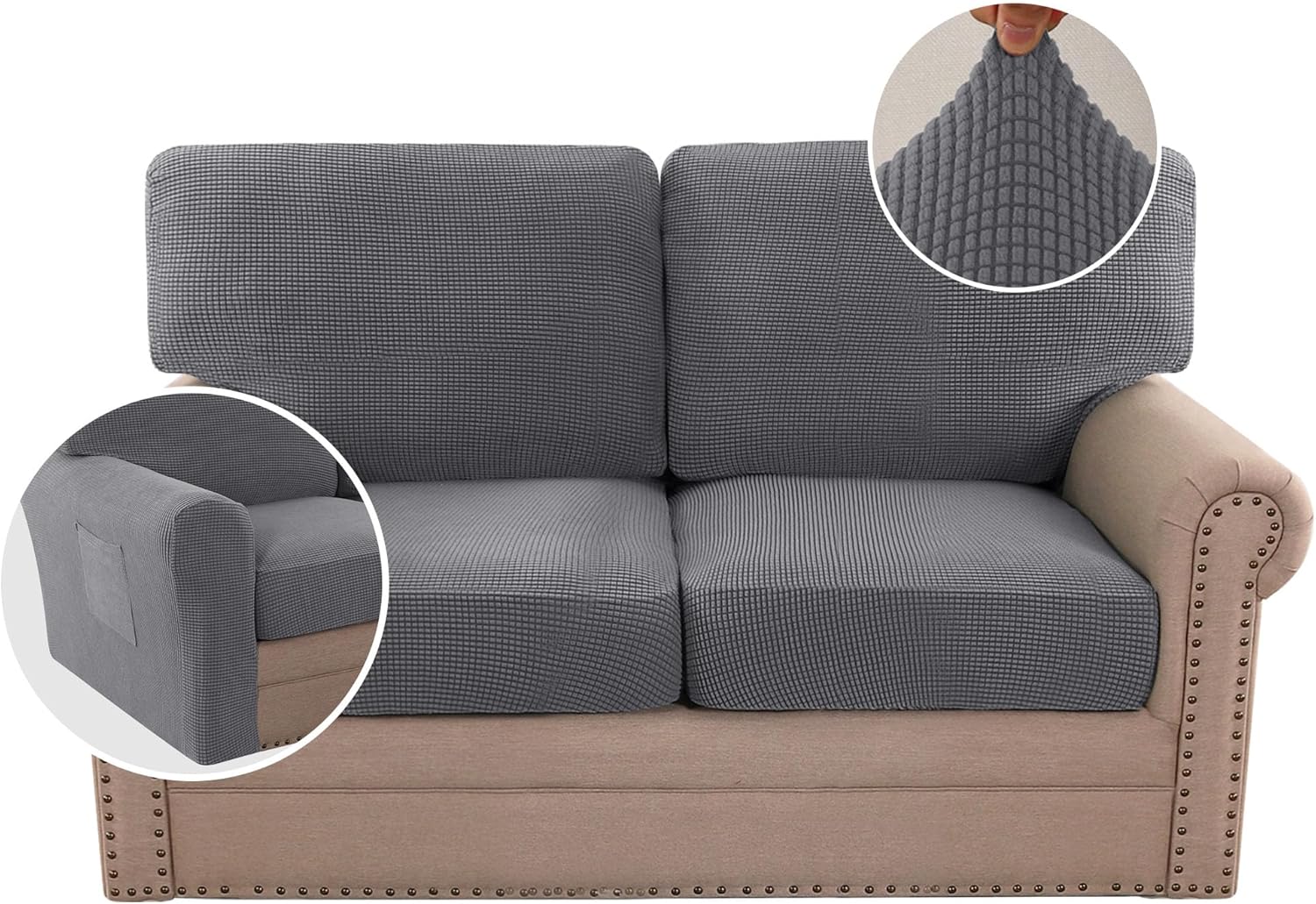 Jacquard Cushion Slipcover Sofa Couch Cover