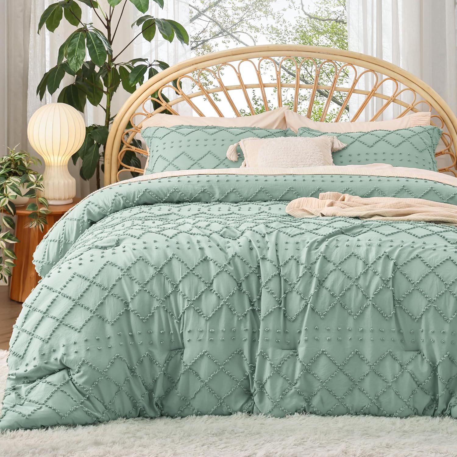Shabby Chic Fluffy Boho Bedding Comforter Set