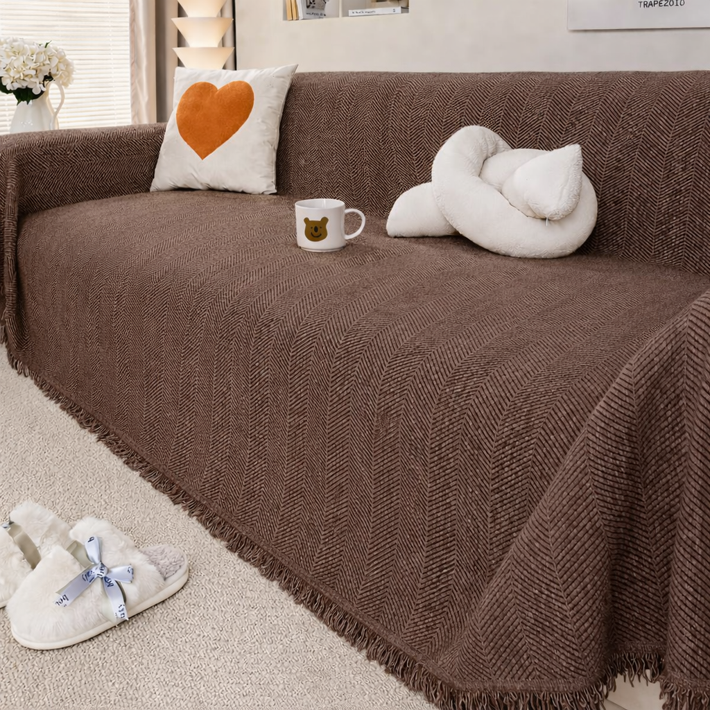 Chenille Tassels Modern Sofa Couch Cover