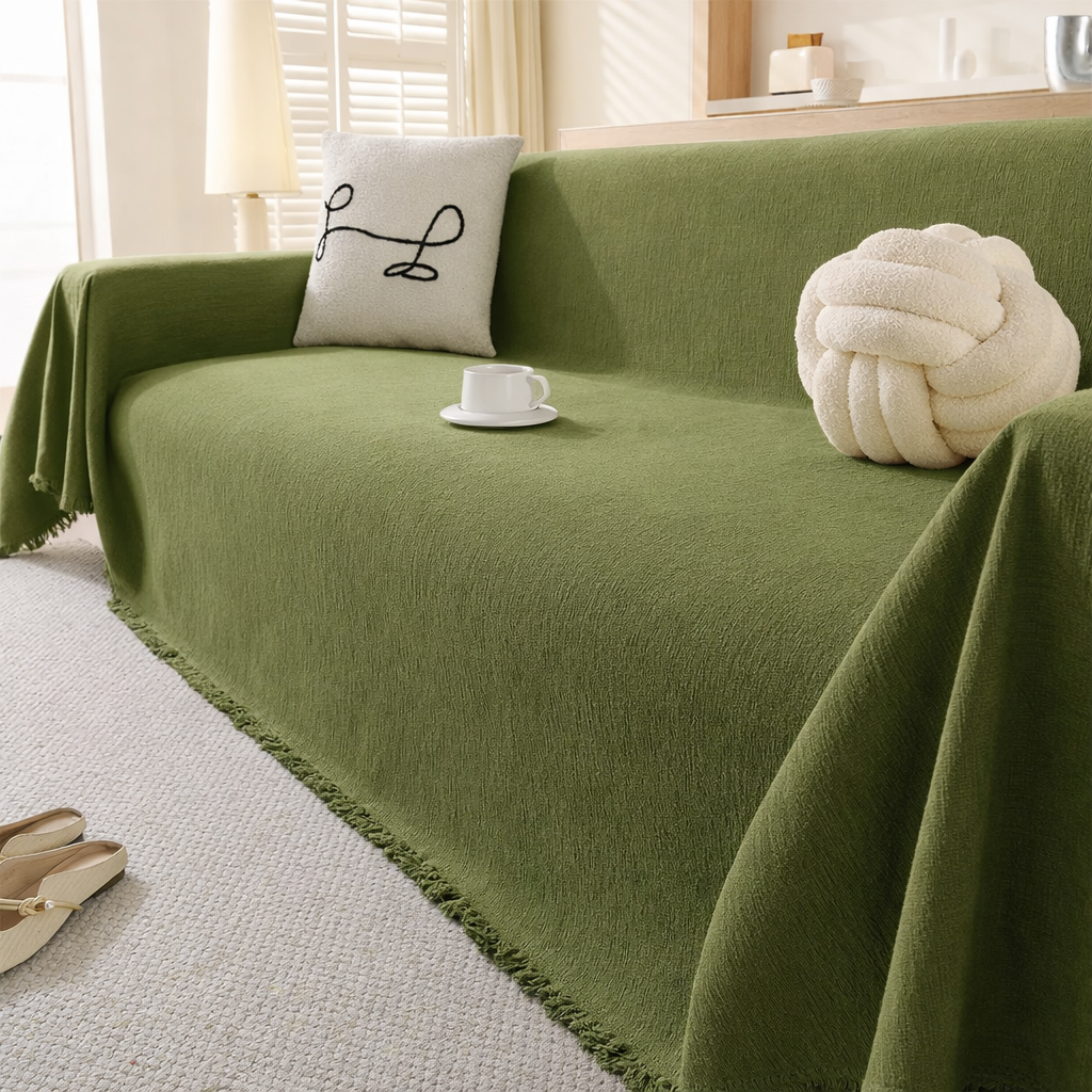 Chenille Tassels Sofa Couch Cover