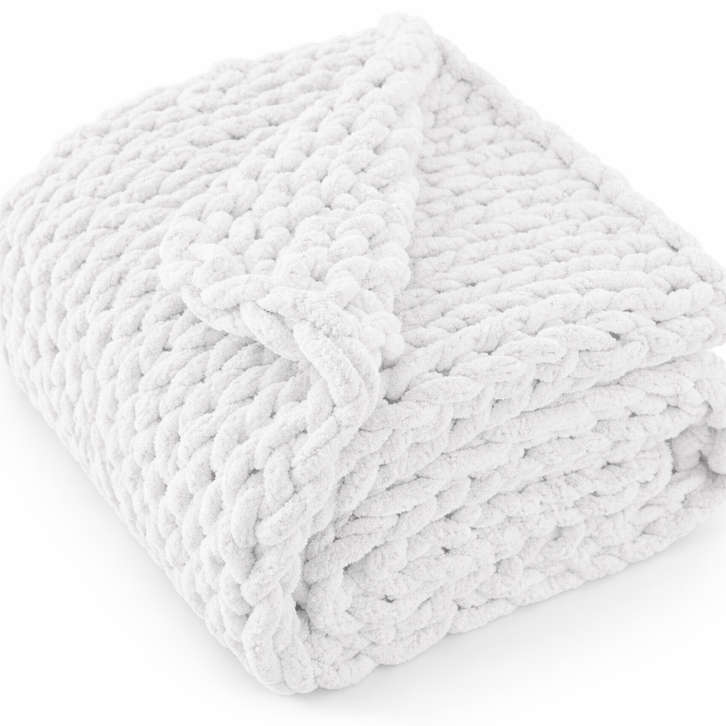 Chunky Knit Chenille Knitted Blanket