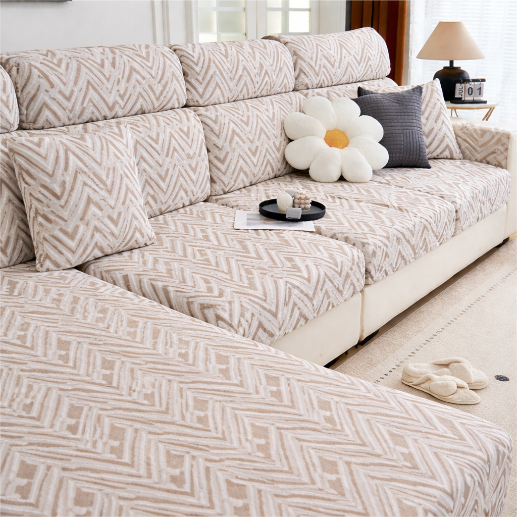 Anti-Slip Woven L Shaped Cushion Sofa Couch Cover