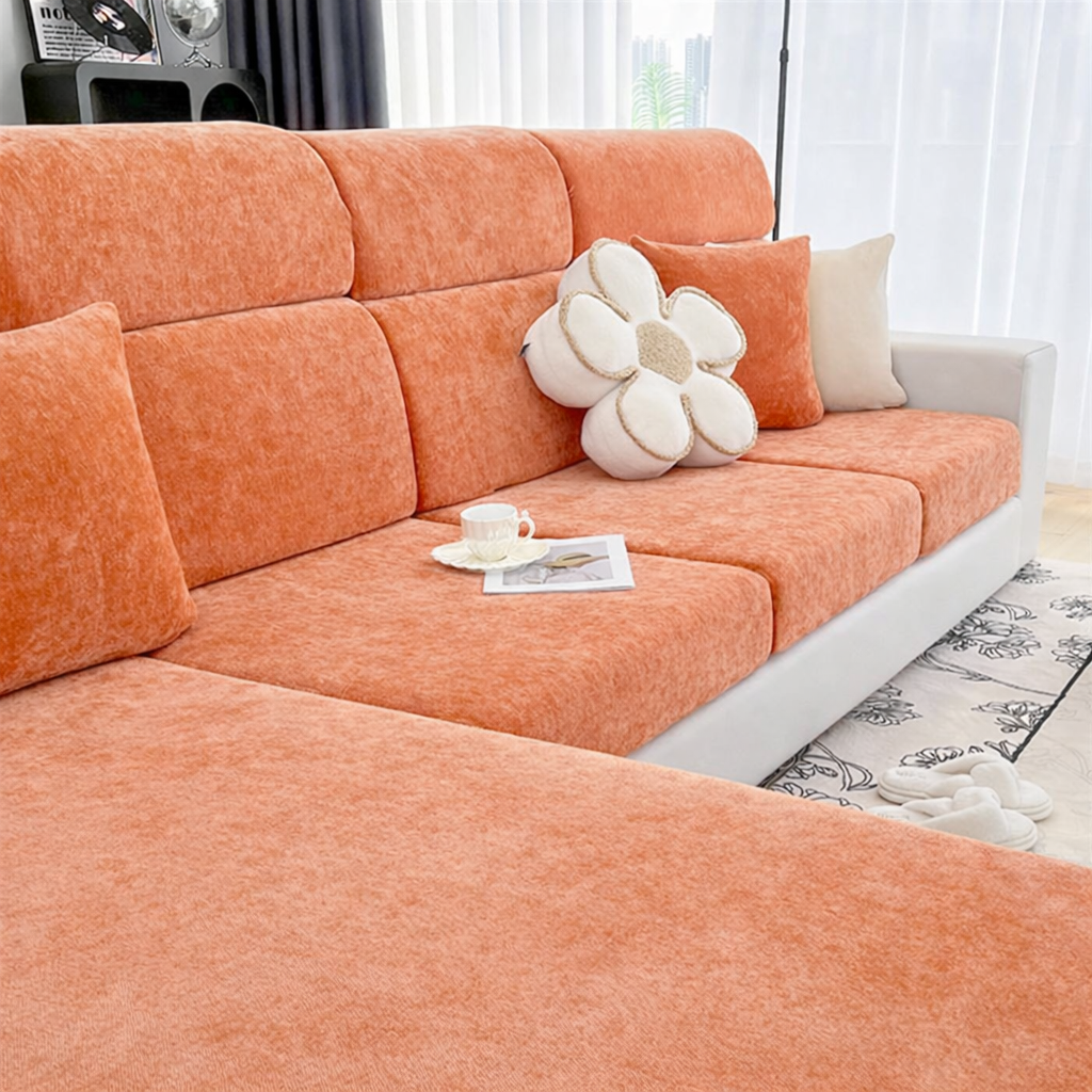 Chenille Anti-Slip L Shaped Cushion Sofa Couch Cover