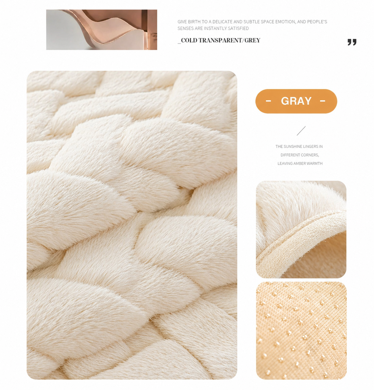 Non-Slip Geometric Plush Fuzzy Furry Sofa Couch Cover