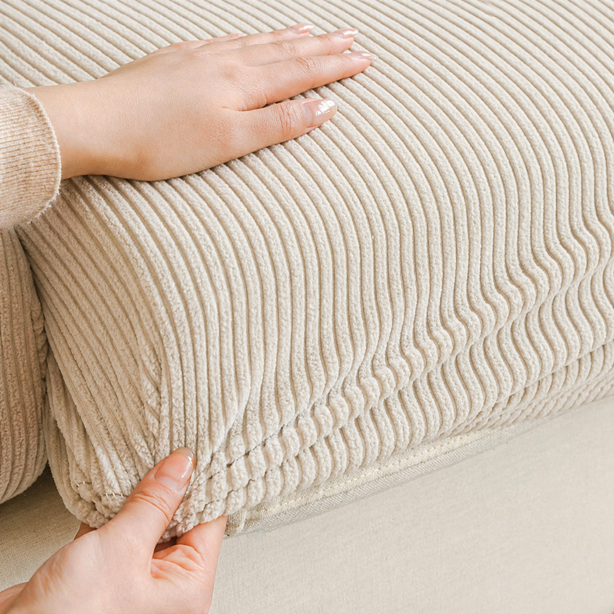 Anti Slip L Shaped Sectional Cushion Sofa Couch Cover