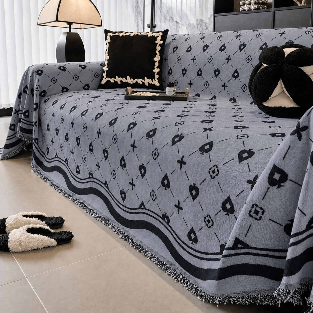 Elegant Geometric Chenille Bohemian Sofa Couch Cover