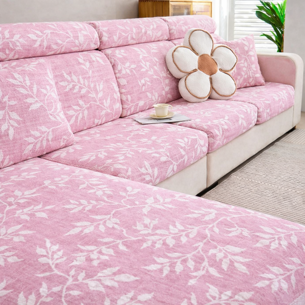 Anti-Slip Leaf Cushion Sectional L Shaped Sofa Couch Cover