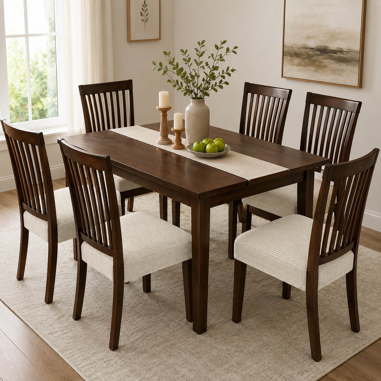 Jacquard Corduroy Stretchy Slipcover Dinning Chair Seat Cover