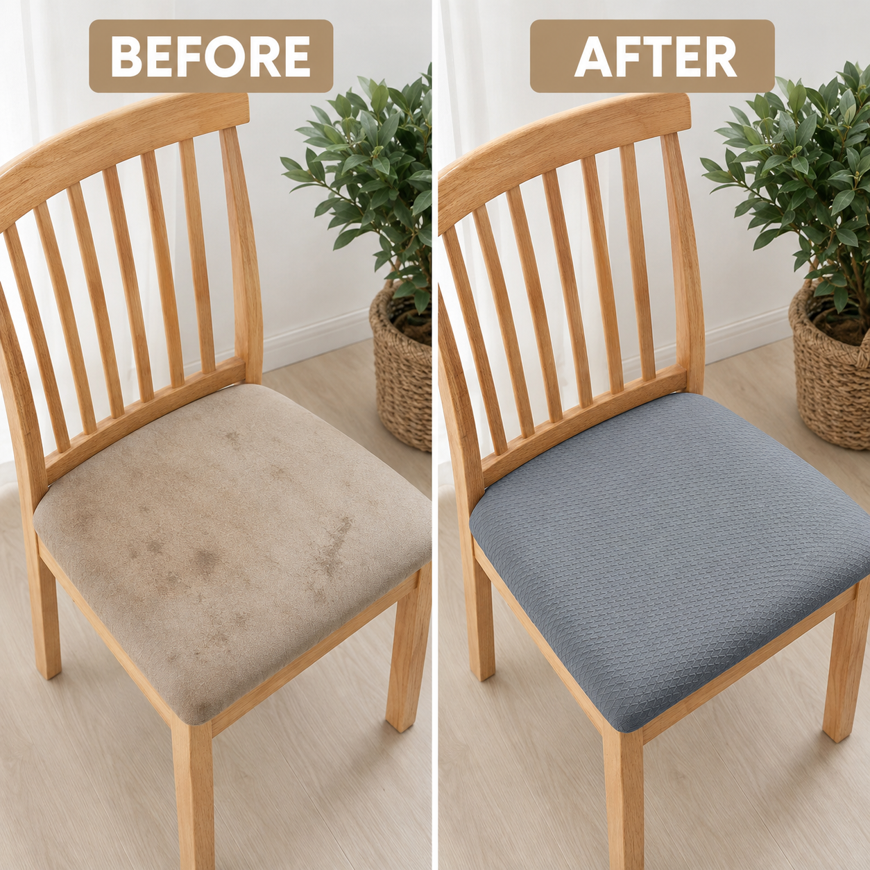 Geometric Jacquard Stretchy Slipcover Dinning Chair Seat Cover
