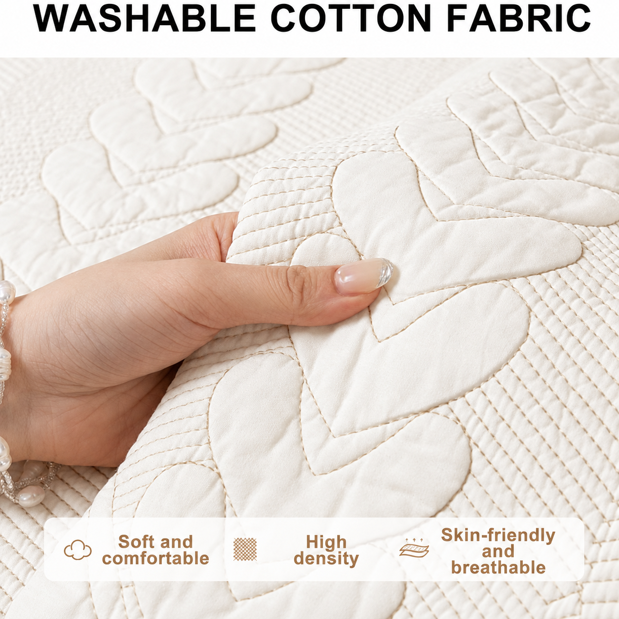 Non Slip Elegant Cotton Quilted Couch Cover