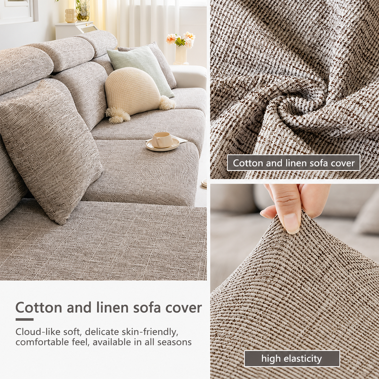 Anti Slip L Shaped Sectional Cushion Sofa Couch Cover