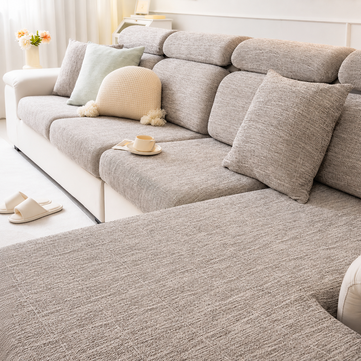 Anti Slip L Shaped Sectional Cushion Sofa Couch Cover
