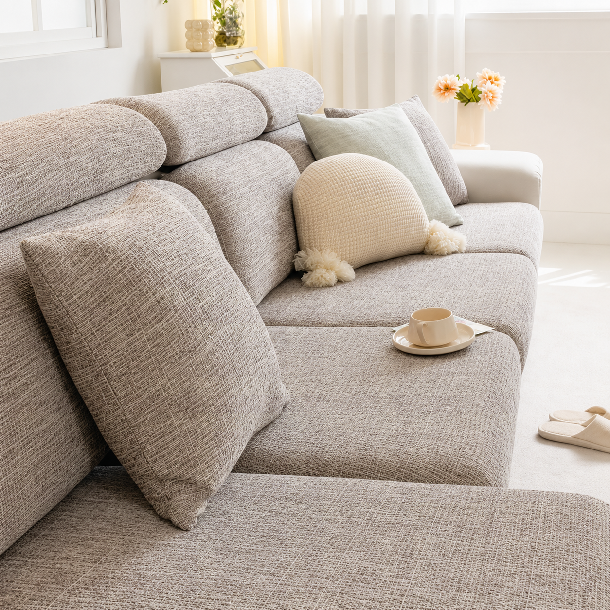 Anti Slip L Shaped Sectional Cushion Sofa Couch Cover