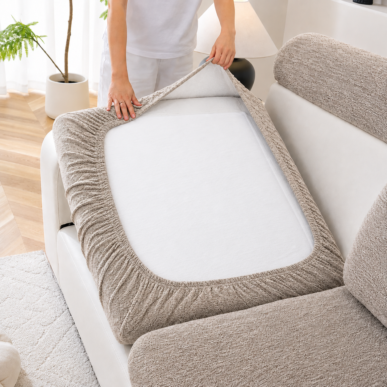 Anti Slip L Shaped Sectional Cushion Sofa Couch Cover