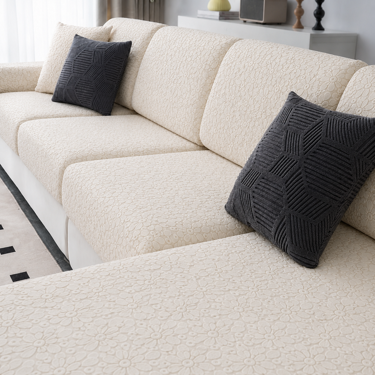 Sectional L Shaped Cushion Slipcover Sofa Couch Cover