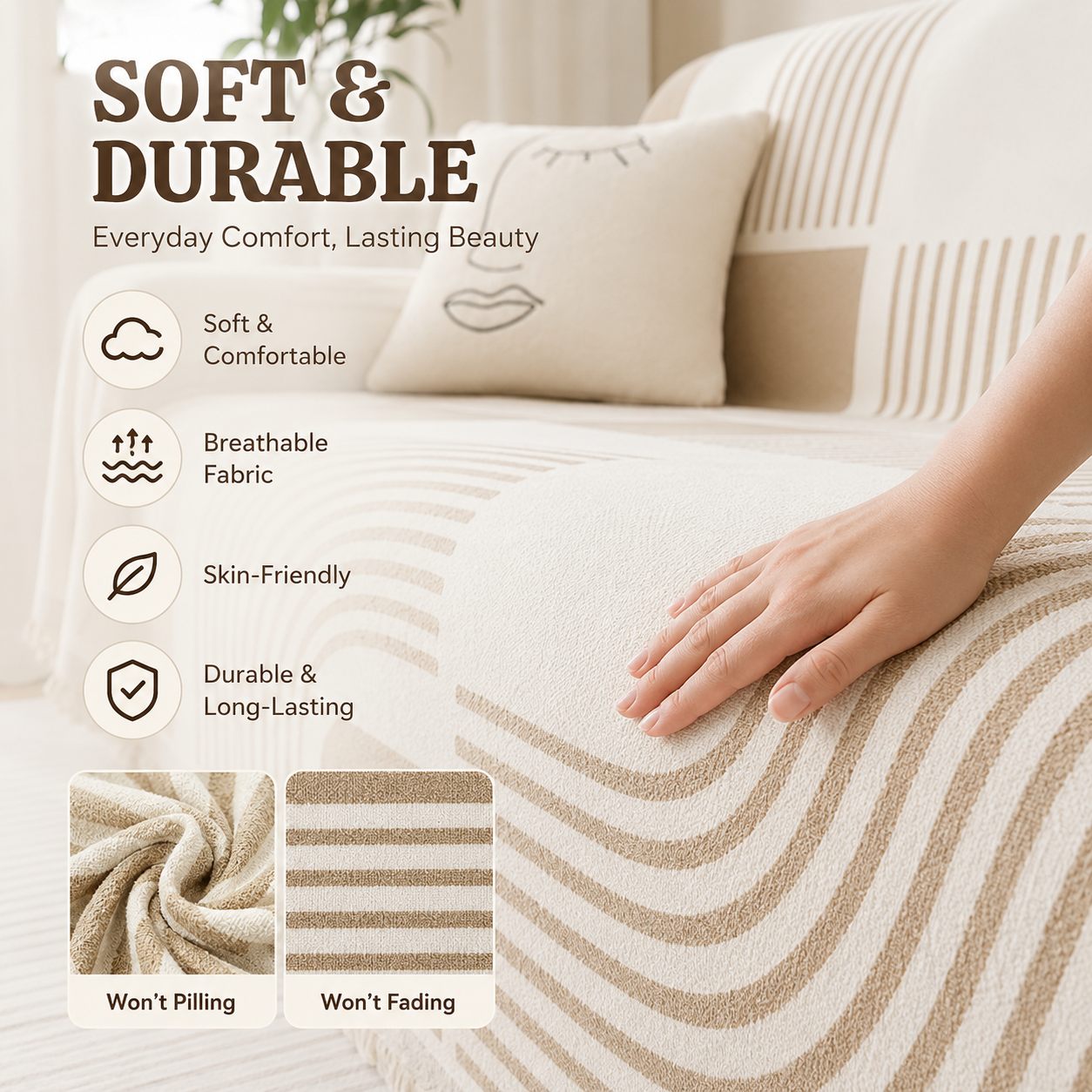 Elegant Chenille Bohemian Sofa Couch Cover