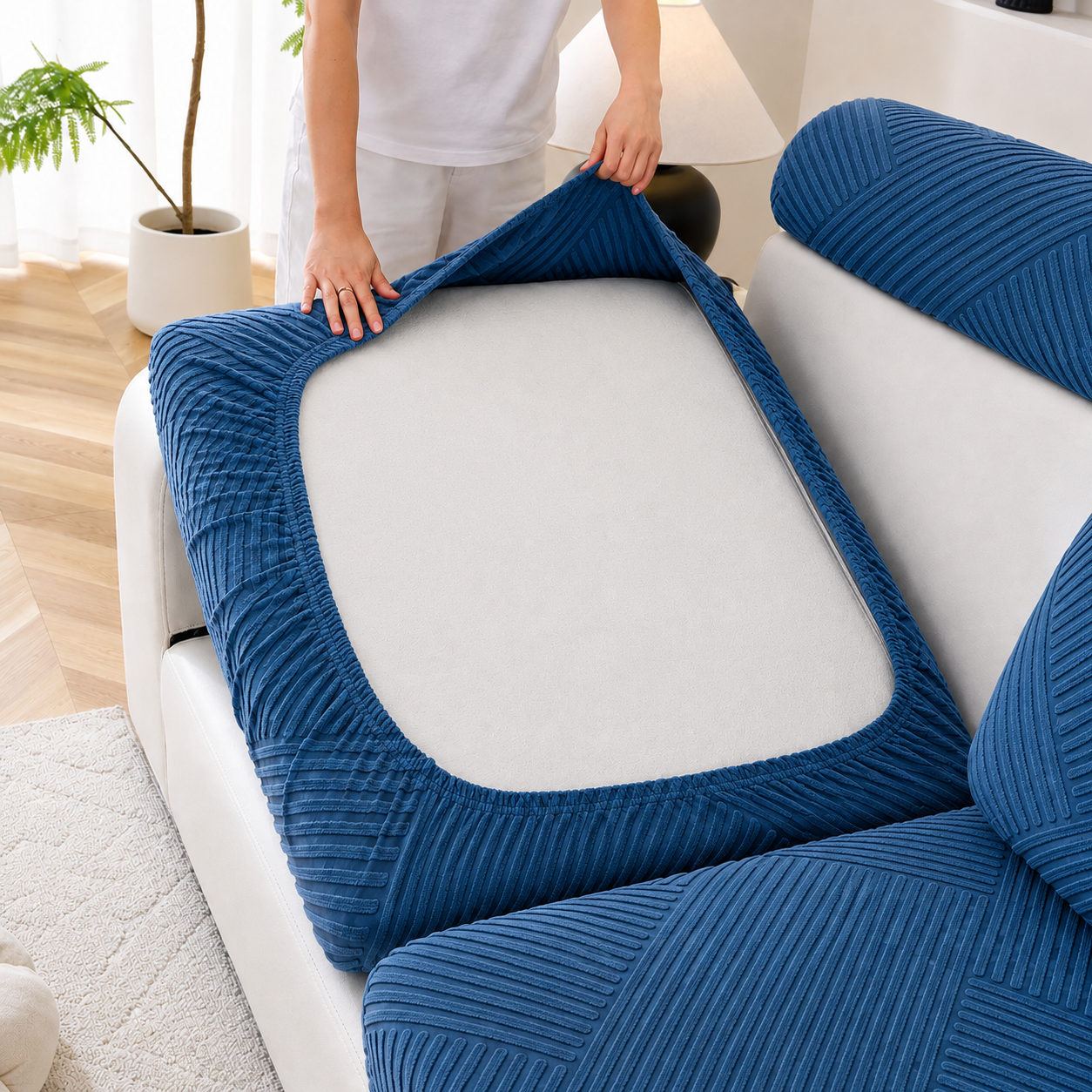 Anti Slip L Shaped Sectional Cushion Sofa Couch Cover