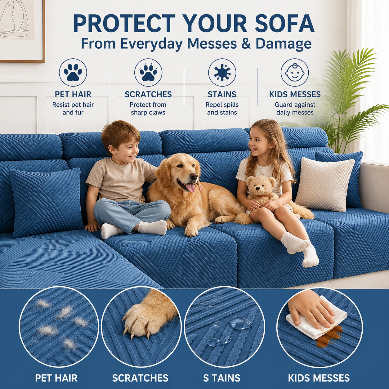 Anti Slip L Shaped Sectional Cushion Sofa Couch Cover