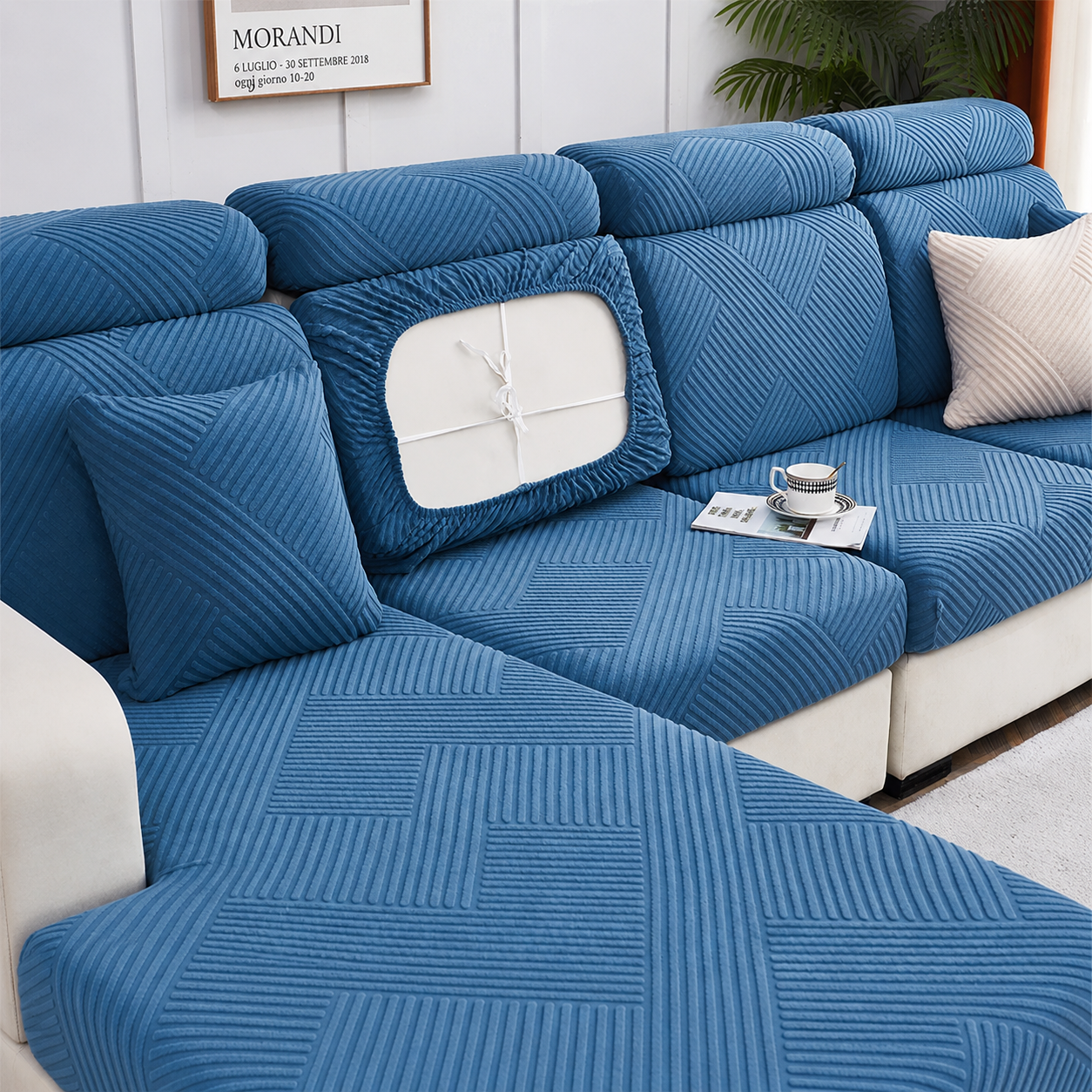 Anti Slip L Shaped Sectional Cushion Sofa Couch Cover
