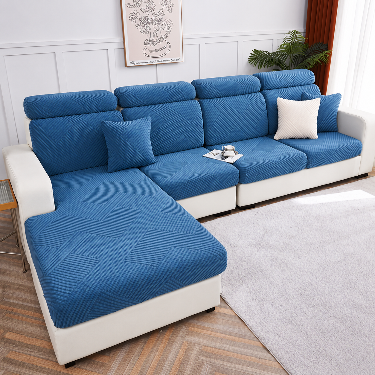 Anti Slip L Shaped Sectional Cushion Sofa Couch Cover