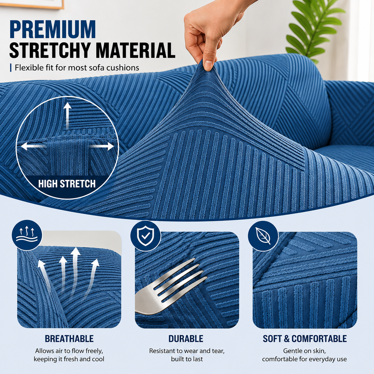 Anti Slip L Shaped Sectional Cushion Sofa Couch Cover