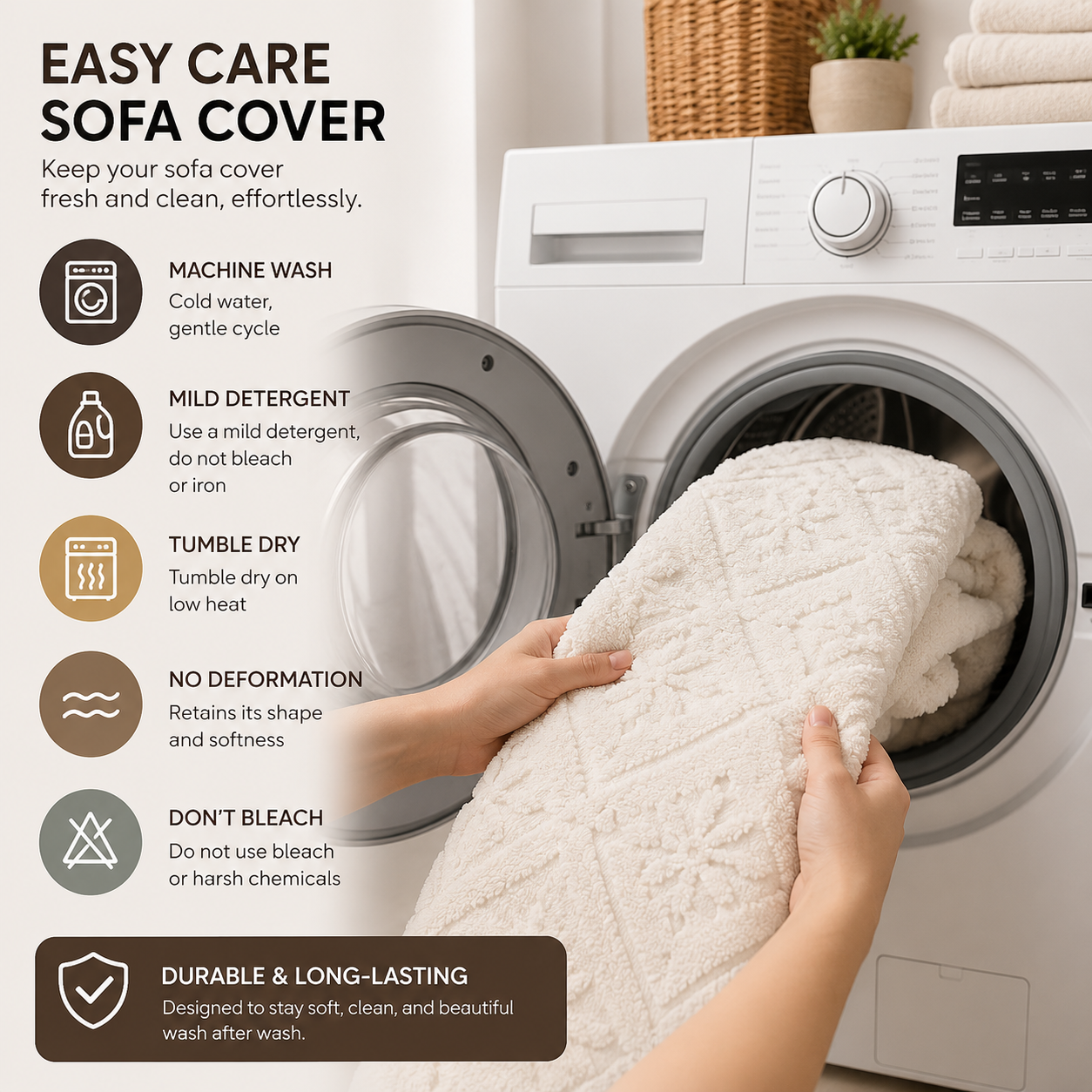 Non-Slip Jacquard Fleece Plush Sofa Couch Cover
