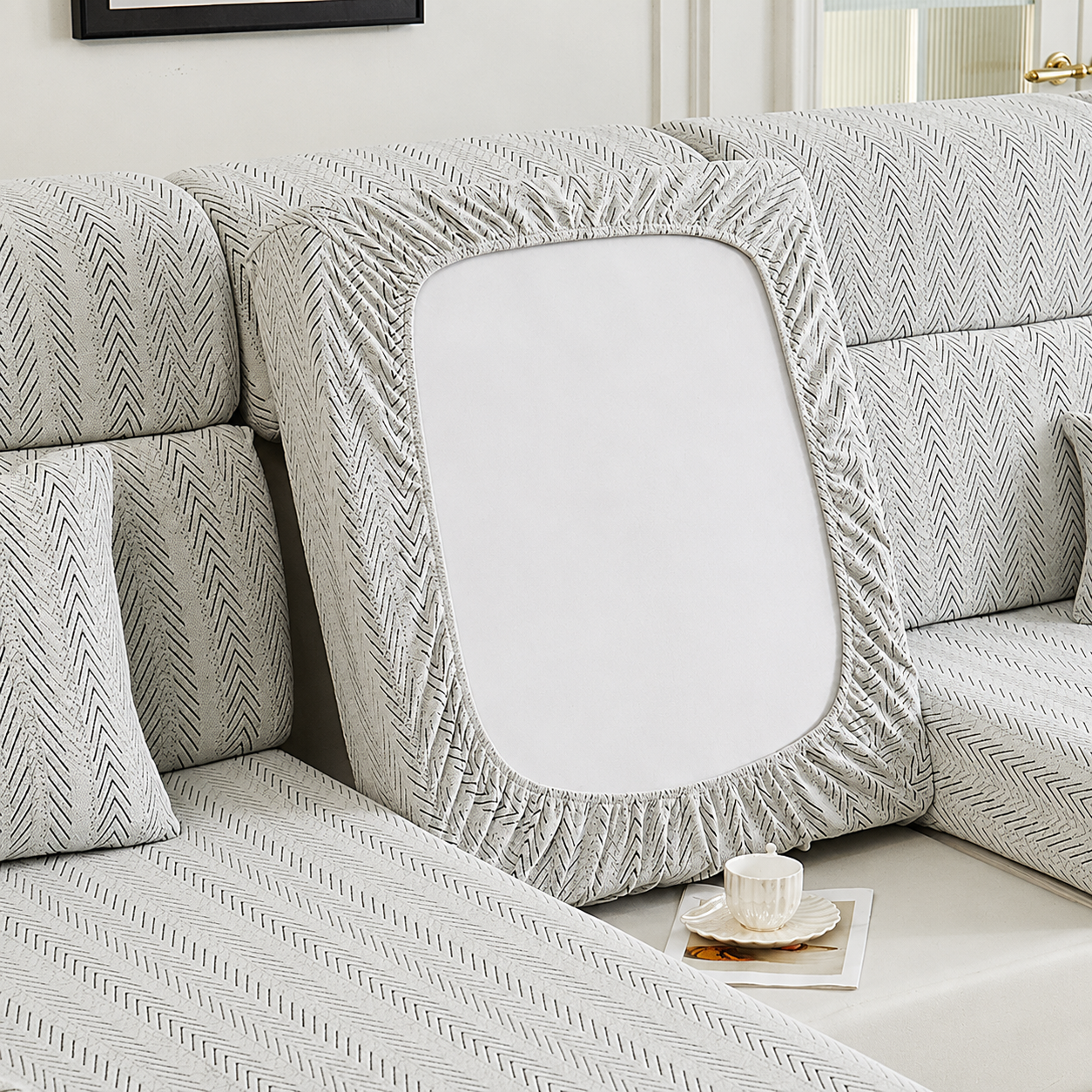 Anti Slip Jacquard L Shaped Sectional Cushion Sofa Couch Cover