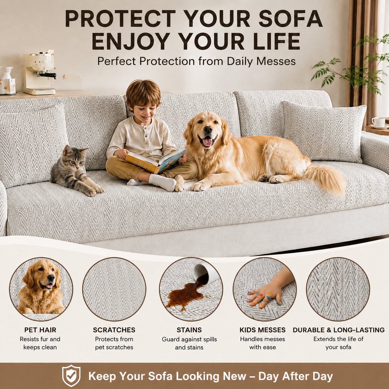 Anti Slip Jacquard L Shaped Sectional Cushion Sofa Couch Cover