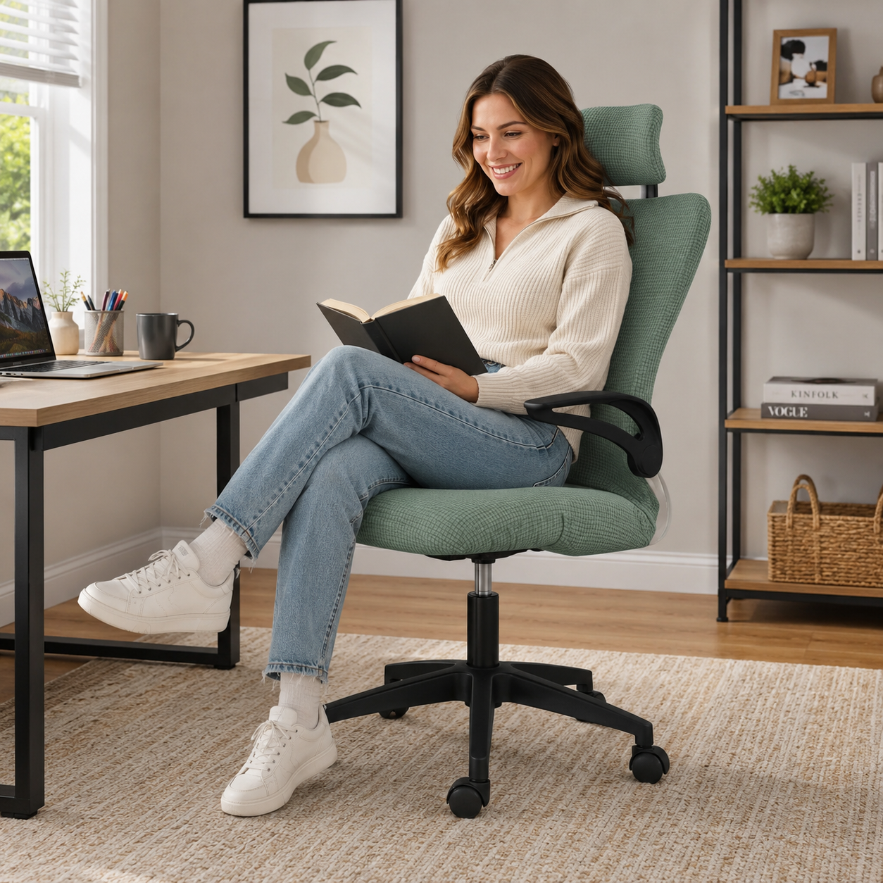 Jacquard Ergonomic Gaming Slipcover Chair Cover