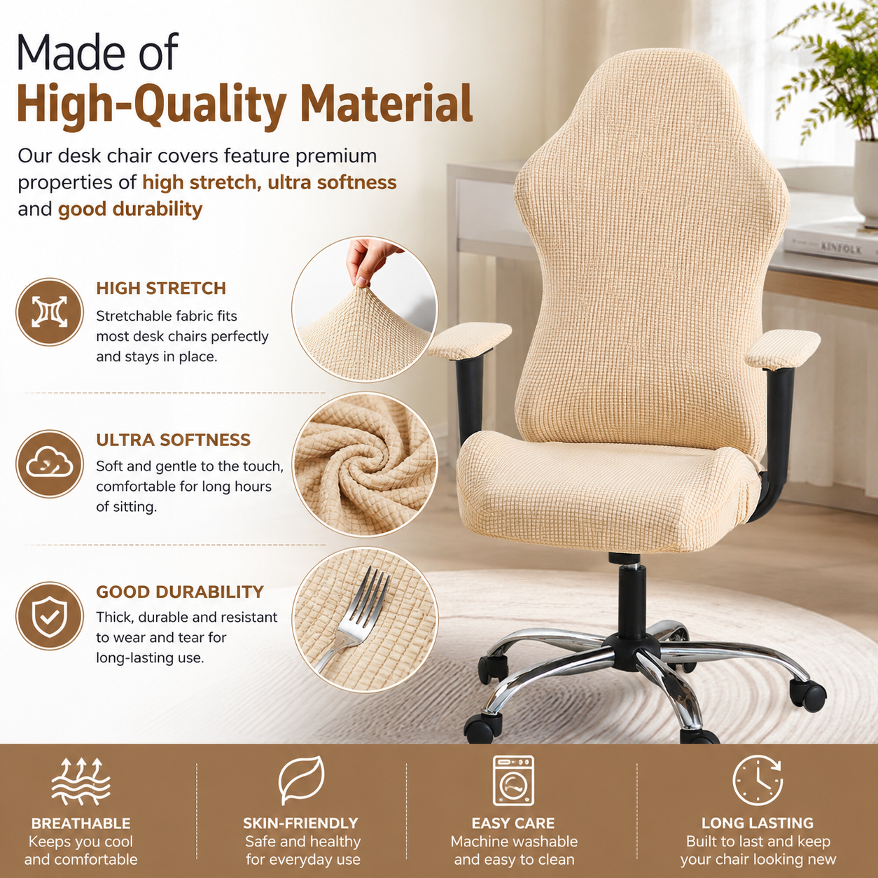 Anti Slip Jacquard Gaming Slipcover Chair Cover