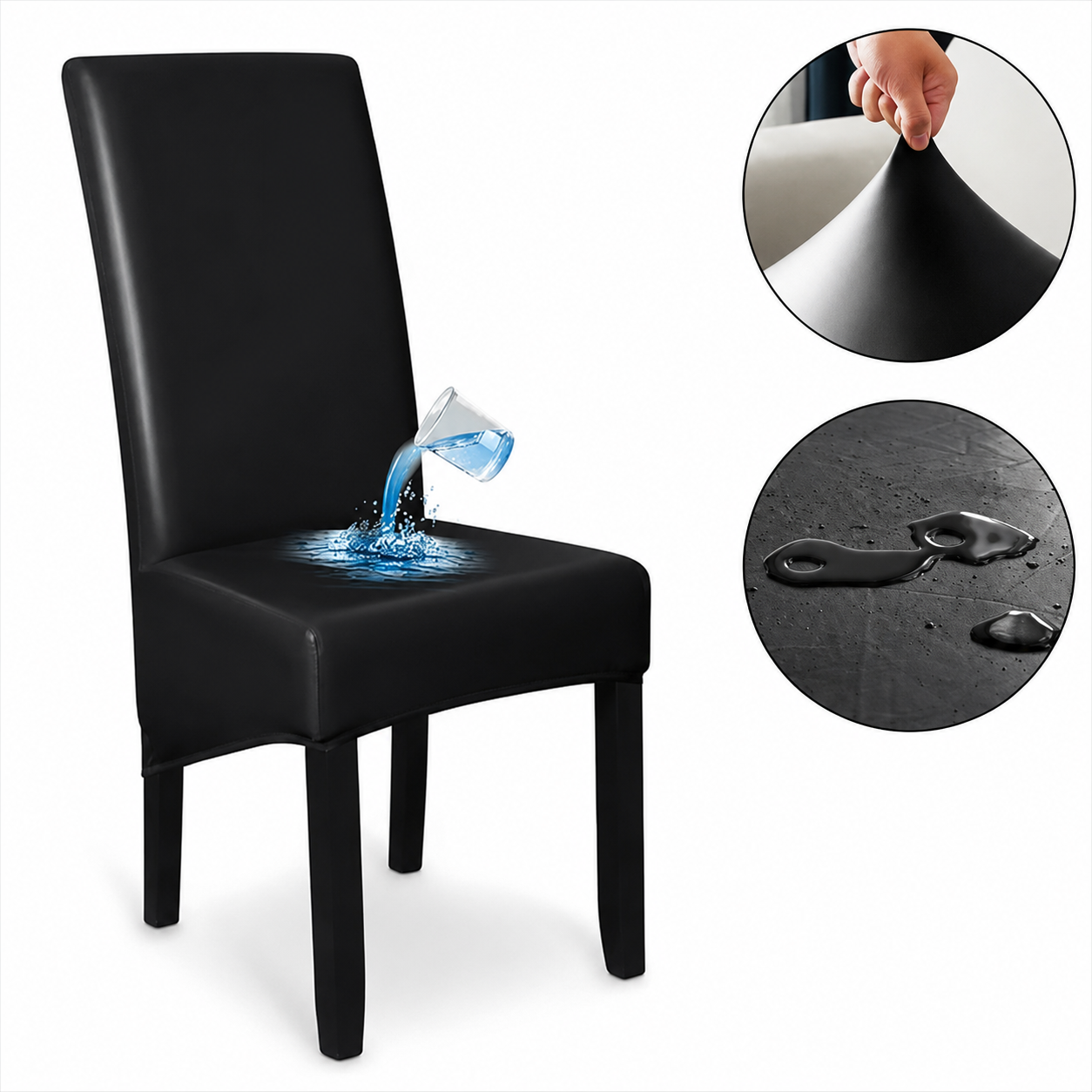 Anti Slip Oversize PU Stretch Slipcover Dinning Chair Cover