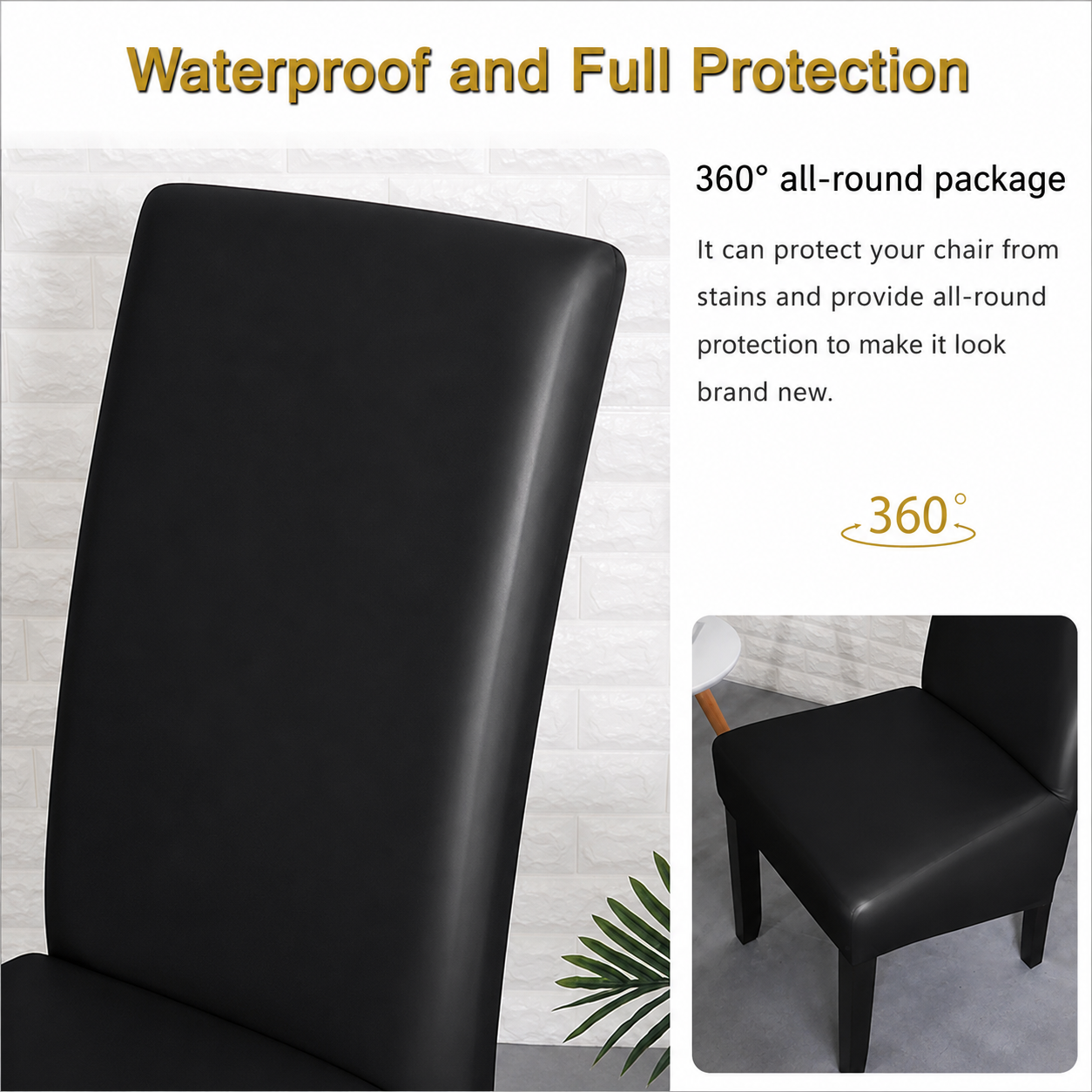 Anti Slip Oversize PU Stretch Slipcover Dinning Chair Cover
