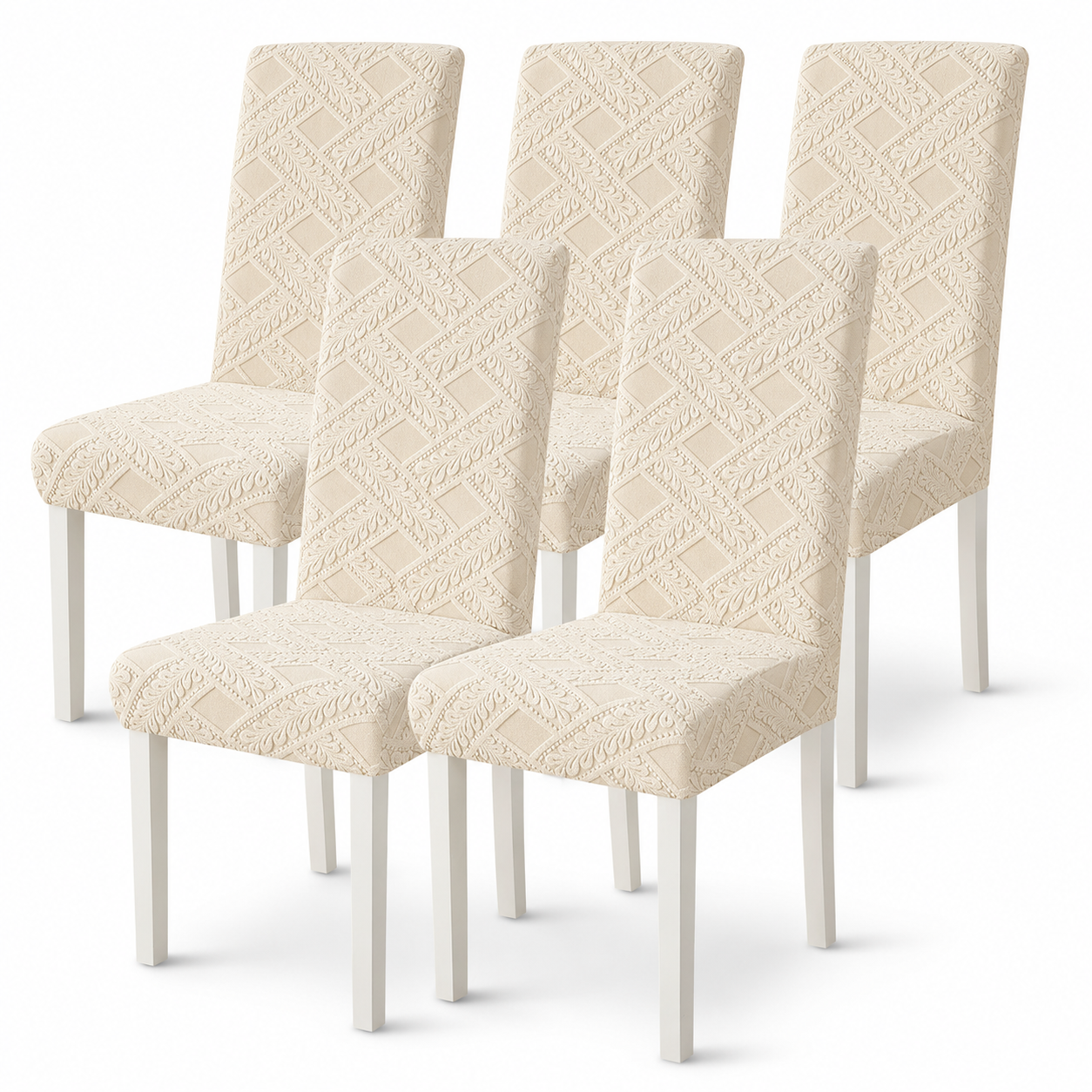 Jacquard Stretch Slipcover Dinning Chair Cover