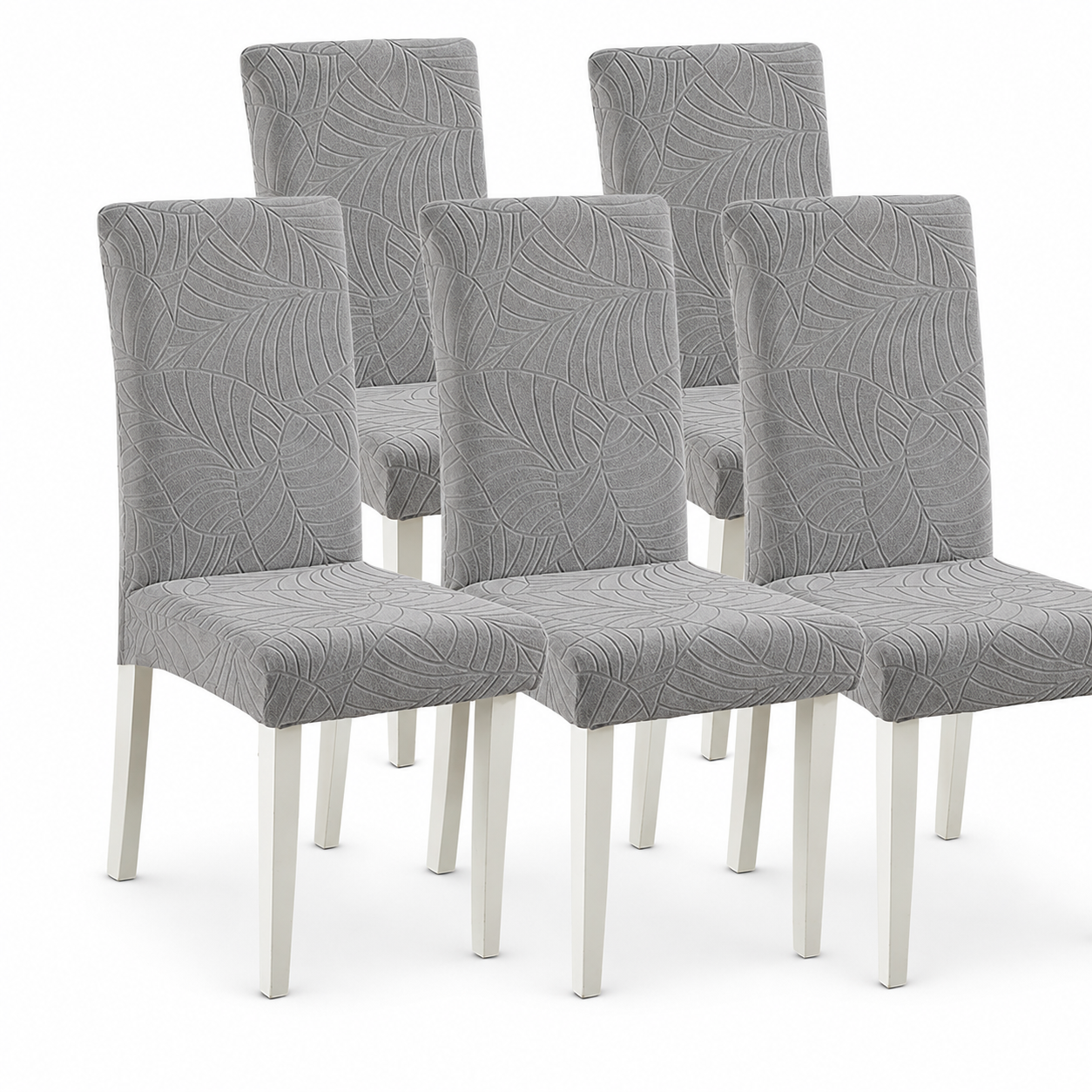 Jacquard Stretch Slipcover Leaf Dinning Chair Cover