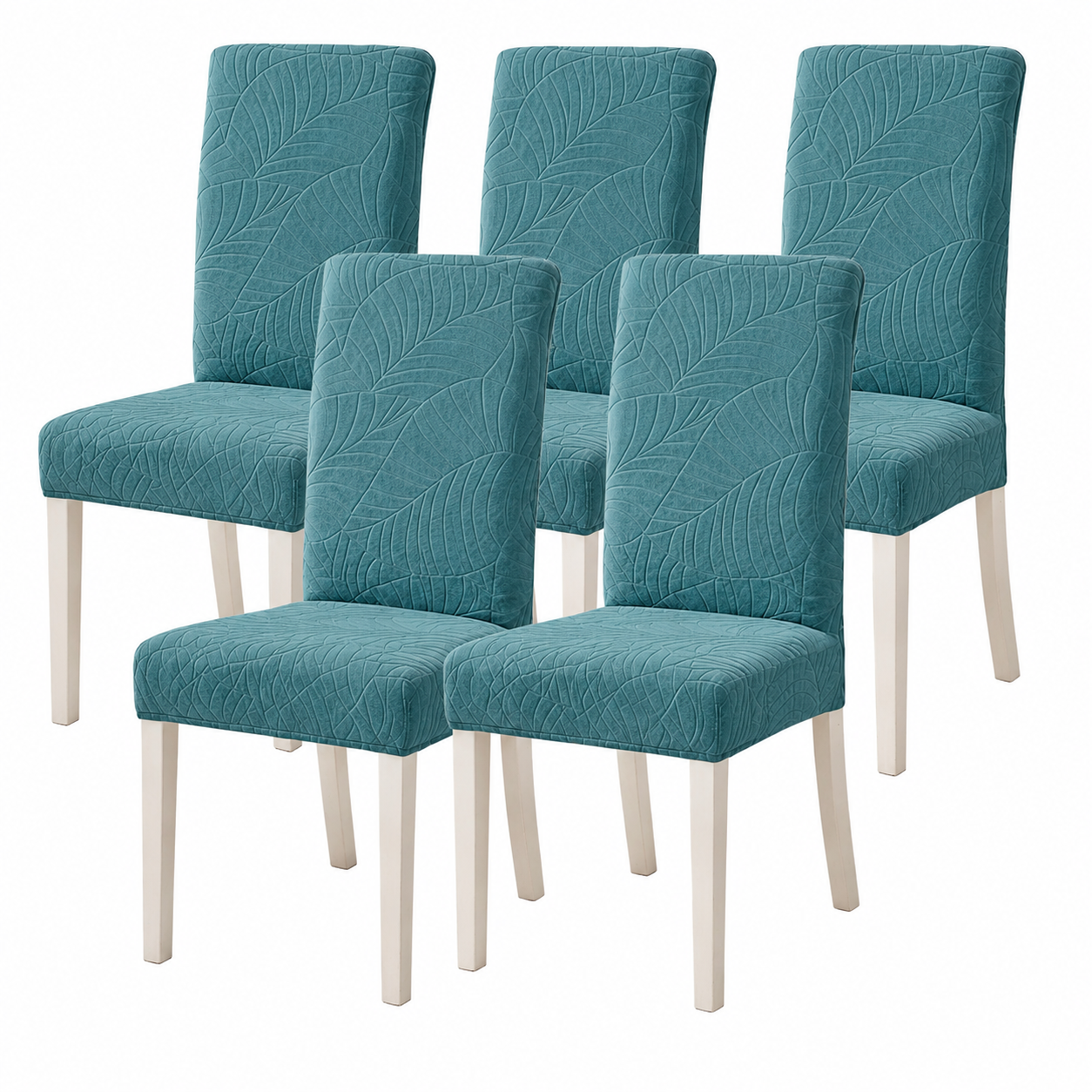 Jacquard Stretch Slipcover Leaf Dinning Chair Cover